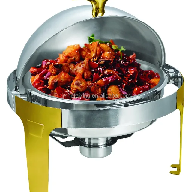 professional catering restaurant round chafer electric roll top