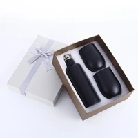 

hot sale Gift Set 500ml Stainless Steel Wine Bottle with Egg Shape Ice Cold Wine Tumbler wholesale factory supplier gift set