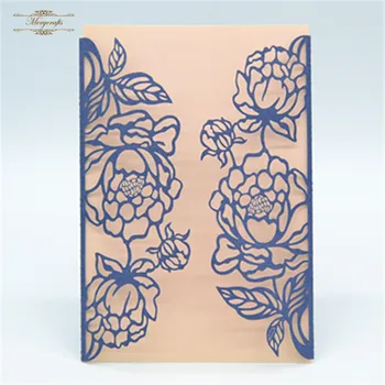 Wedding Cards Laser Cut Designs Doc Floral Blue Wedding Invitation