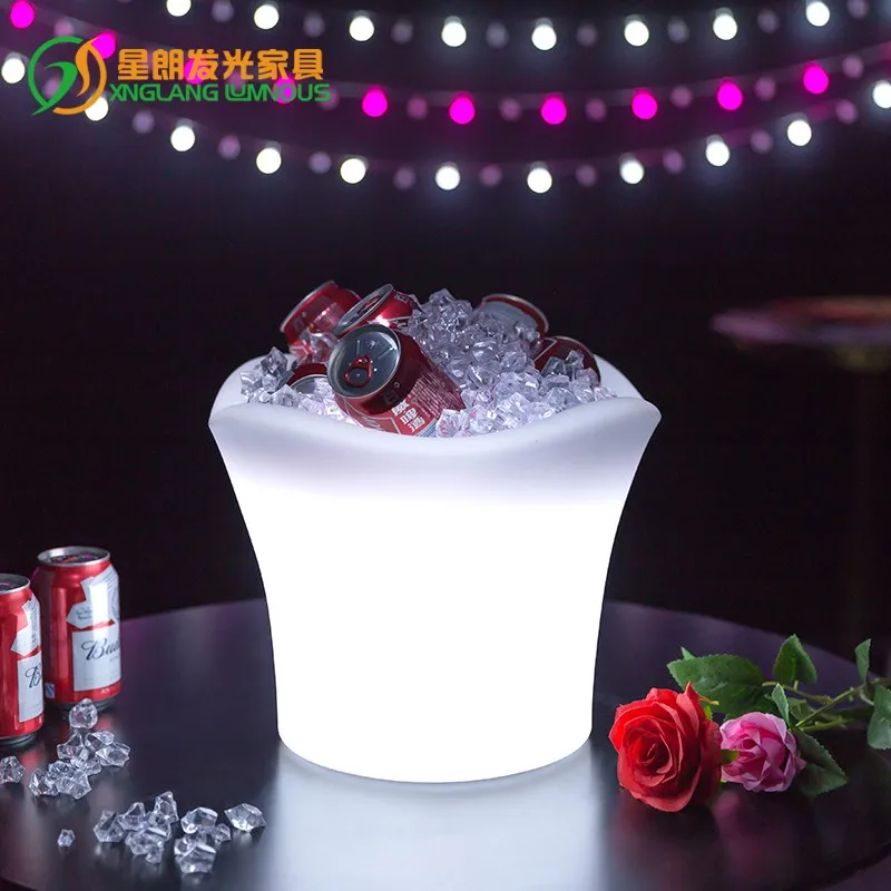 Plastic Led Lighted Ice Bucket Serving Tray Portable Outdoor Lantern ...