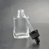 30ml flat rectangle e liquid glass bottle for CBD oil