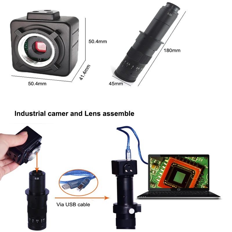 10x180x Optical Cmount Lens 5.0mp High Definition Usb Camera Digital