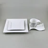 Household breakfast dining used eco ware square cheap white dinner ware for one person