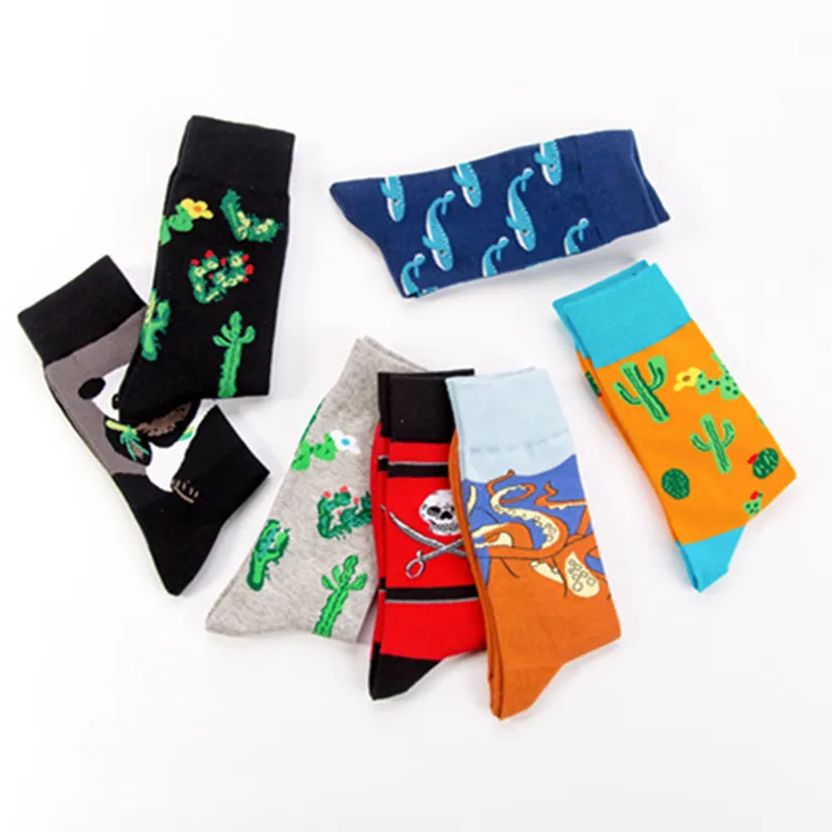 

Custom fashion cotton men cactus socks, Colorful, as your request