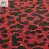 Nanyee Textile Big Repeat STOCK 5mm Flat Red Black Leopard Sequin Fabric