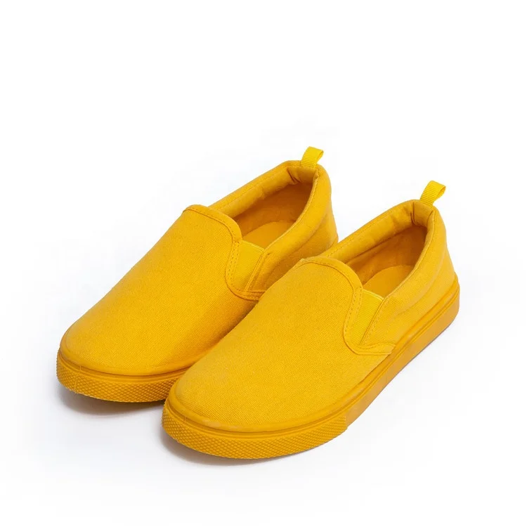 

Women Canvas Shoes Bright Yellow Breathable Slip-On Loafer Sneaker, Yellow or custom