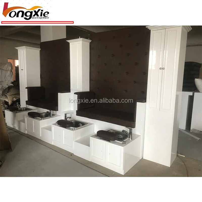 

2019 High back brown wood pedicure set spa salon pedicure station, Color is optional