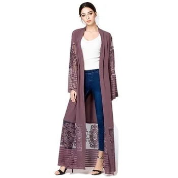 

latest burqa design embroidery grenadine dubai open abaya, Black;purple