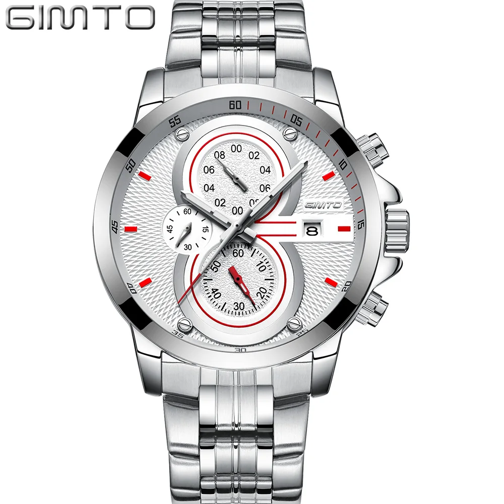 

GIMTO GM249 Men's Cool Fashion Auto Date Chronograph Stainless Steel Analog Japan Quartz Watch