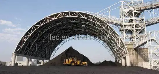 Steel Barrel Coal Storage Space Frame Roof Structure