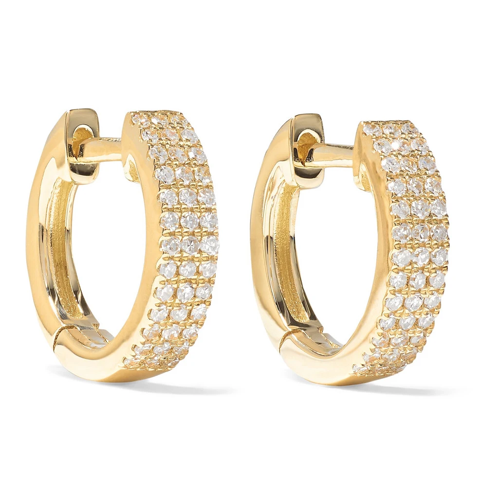 

Fashion jewellery 14kt gold vermeil cubic zirconia huggie earrings, N/a