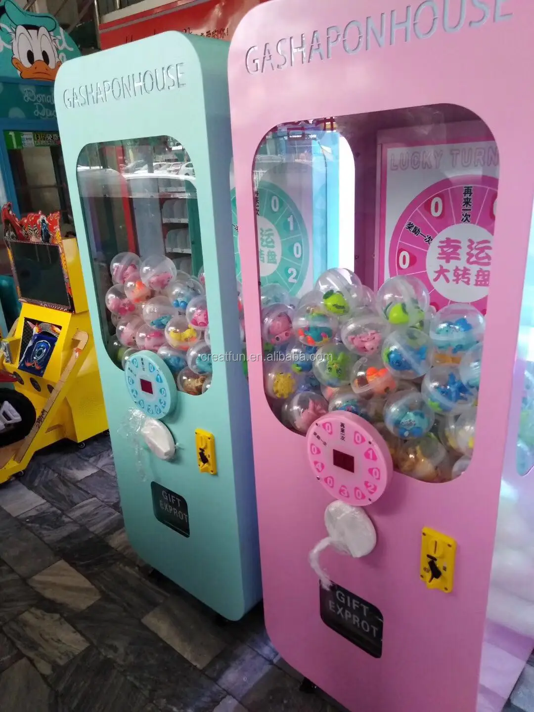 Hot Sale Pink Kids Coin Operated Game Machine Metal Lucky Twisted Eggs