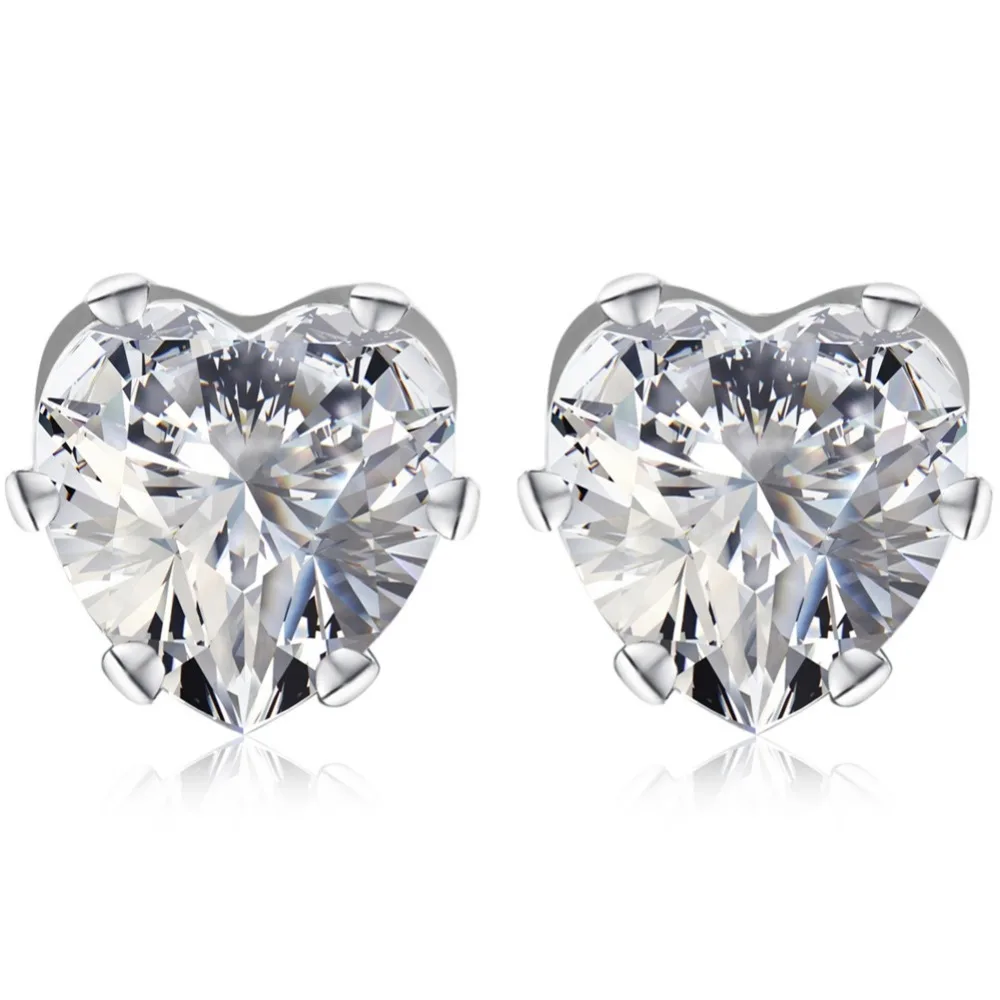 

Fashion heart zircon stud earring 6 claw Stud Earrings Free shipping, N/a