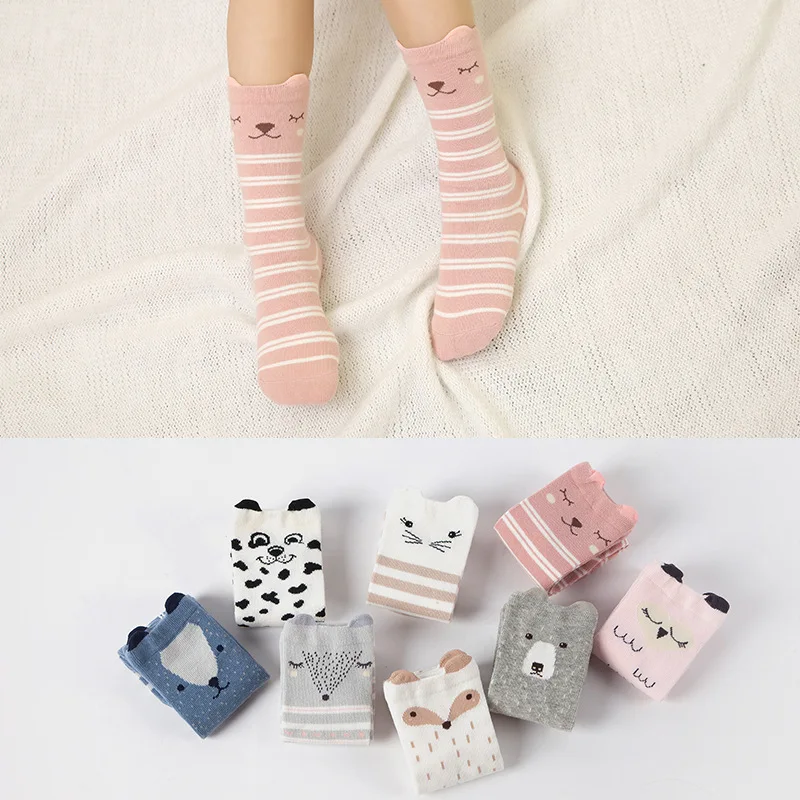 

2017 New Designs Top Quality Young Girl Cartoon Cute 100% Cotton Socks
