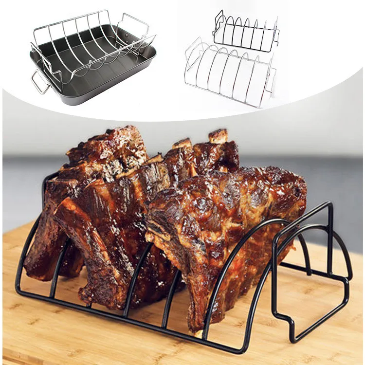 Outdoor Cooking Hold An Entire Roast Grilling Stainless Steel Spare Ribs Rack Buy Rib Grilling