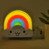 Novelty 3D Cloud Rainbow Night Lamp LED Remote Control Plug in Mini Night Light For Christmas Kids Room Decoration Children Gift