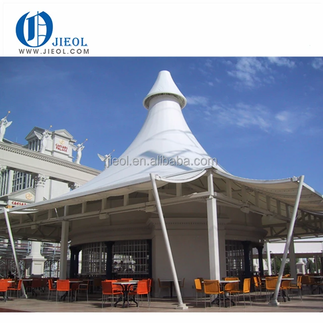 
High quality shopping mall PTFE, PVDF tensile membrane roof 