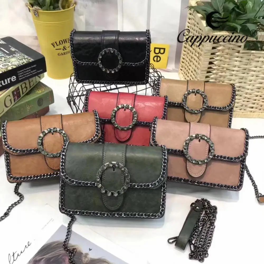 

Latest Hot selling metal chain shoulder bags small pu leather crossbody bags, Choice