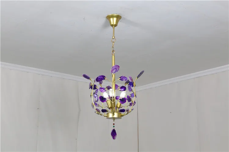 wholesale modern contemporary purple agate stone natural small vintage pendant lights