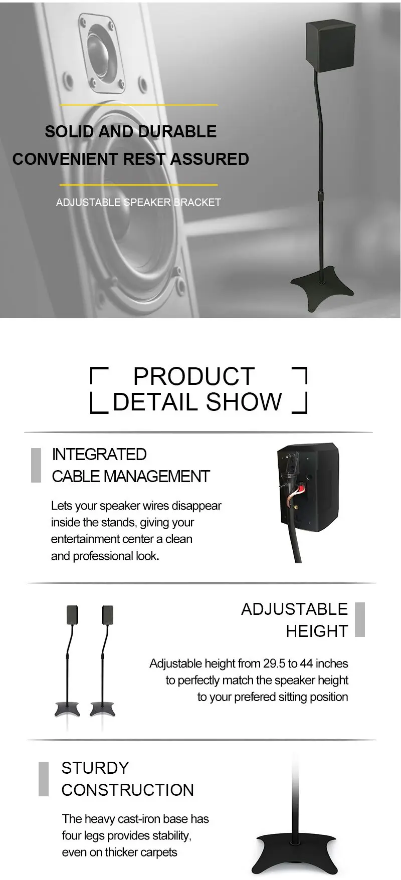 Adjustable Height Floor Studio Monitor Speaker Stand Buy Studio