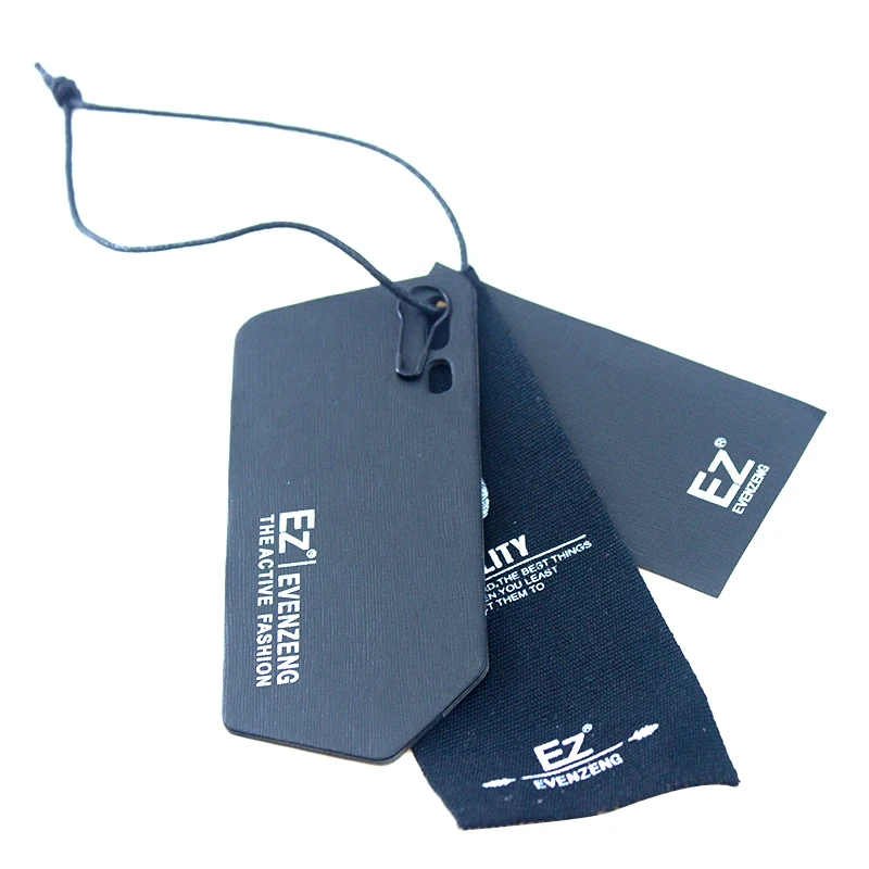 

Special Black Line Paper Hangtag and Cotton Fabric Hang Tag Set, Pantone color (pms)