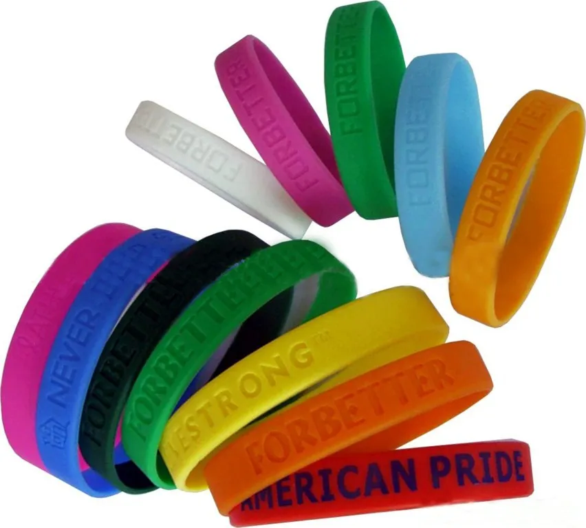 Personalized Printing Silicone Rubber Wristbands Custom Id Baller Bands