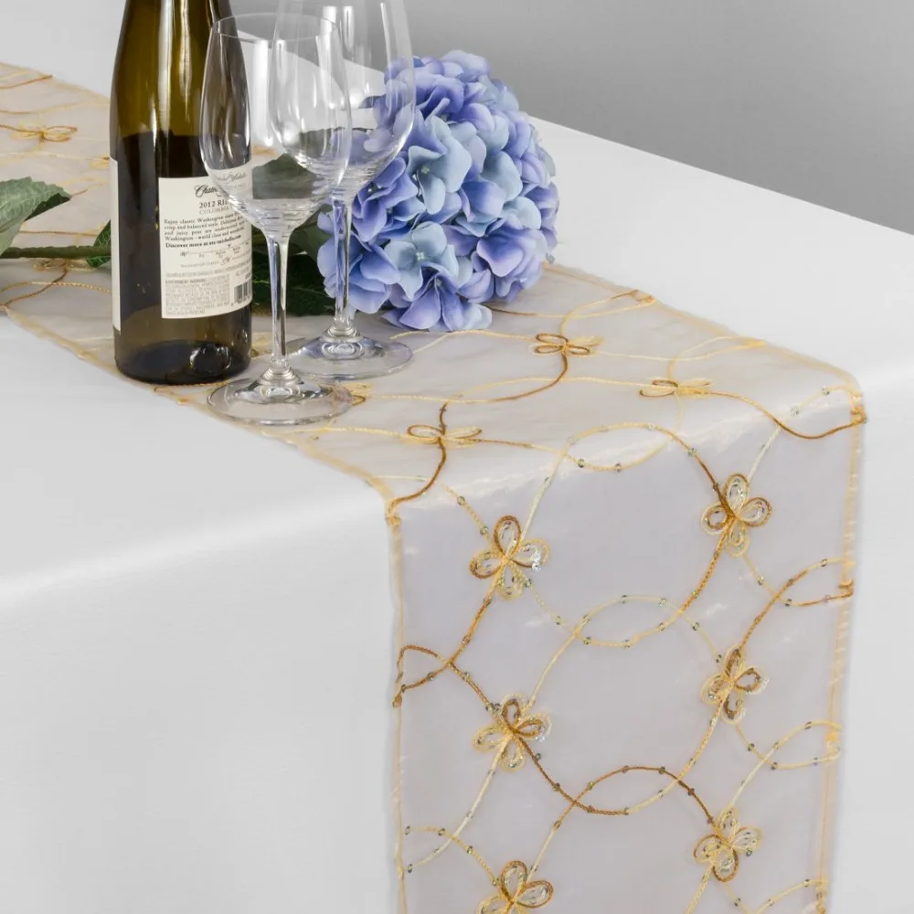 Flower Embroidered Organza Table Runner Wedding Table Runner Buy