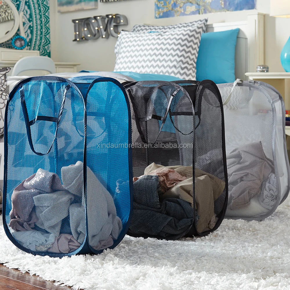 collapsible laundry basket mesh