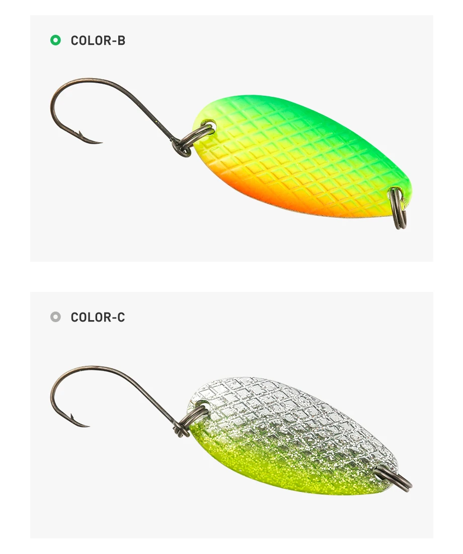 Johncoo Copper Spoon Metal Lure 3.2g 3.0g Colorful Spoon Bait Fishing