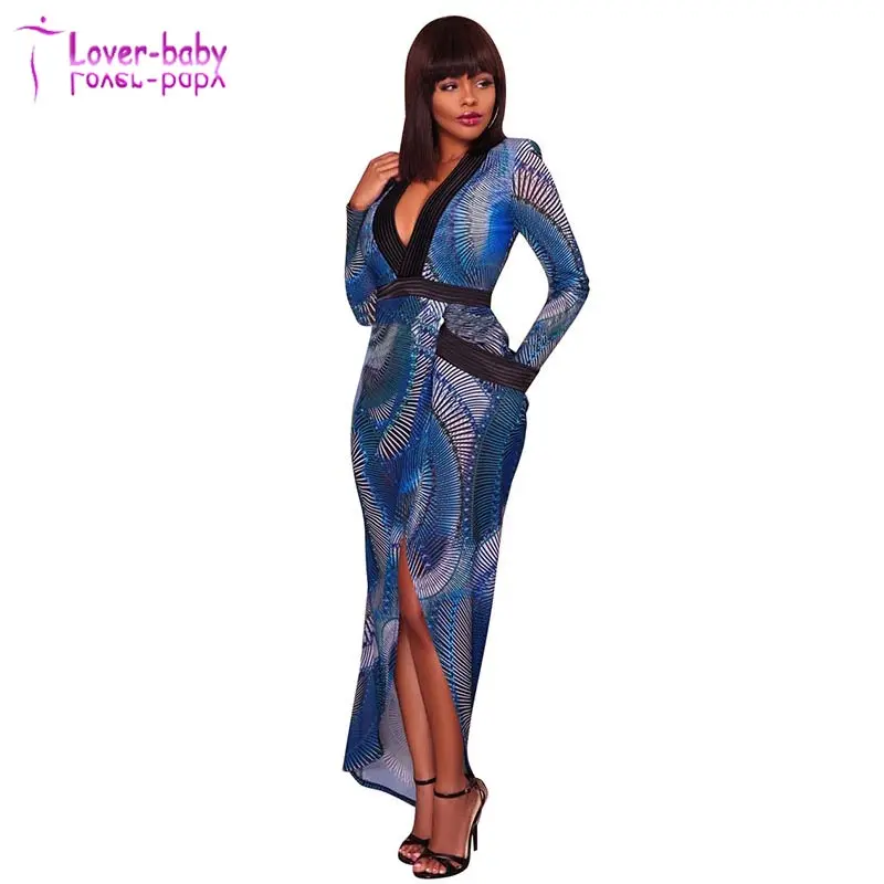 

Alessia Blue Multi-Color Semi-Sheer Bodysuit Dress