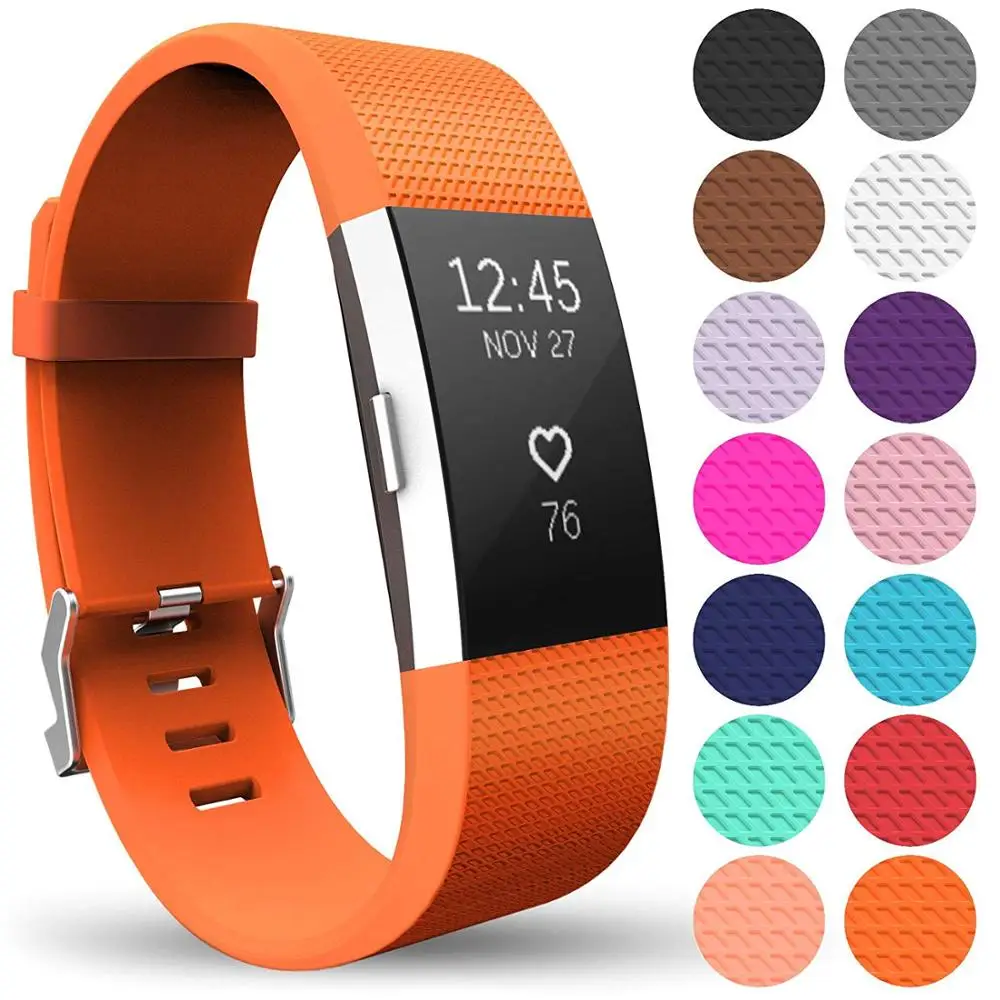 

New Fashion Sports Silicone Bracelet Strap For Fitbit Charge 2 Watch Strap, Multi-color optional or customized