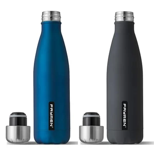 Image of High quality leak proof vacuum drinking 304 double wall stainless steel sports water bottle with rubber finished