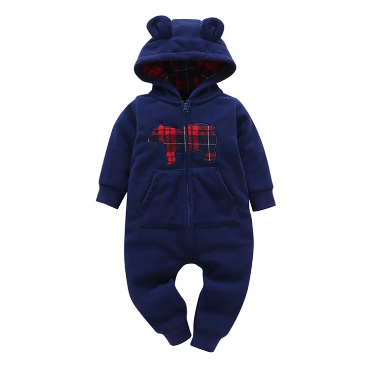 

2018 Lovely Clothing Winter Warm Fleece One Piece Rompers for Newborn Baby, As the picture showed