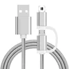 2 in 1 Micro Type C 2.4A Metal Charger Cable 1M USB2.0 IOS Usb Cord