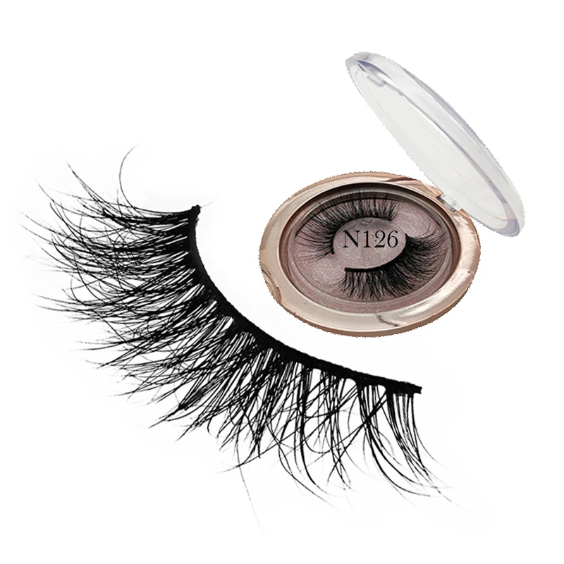 

N126 False Eyelashes 8-20mm Mink Strip Lashes Vendors Natural Lashes, Natural black