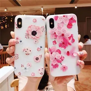 guangzhou mobile phone case wholesale for iphone xs max 3d print protective shell beautiful flower design cover