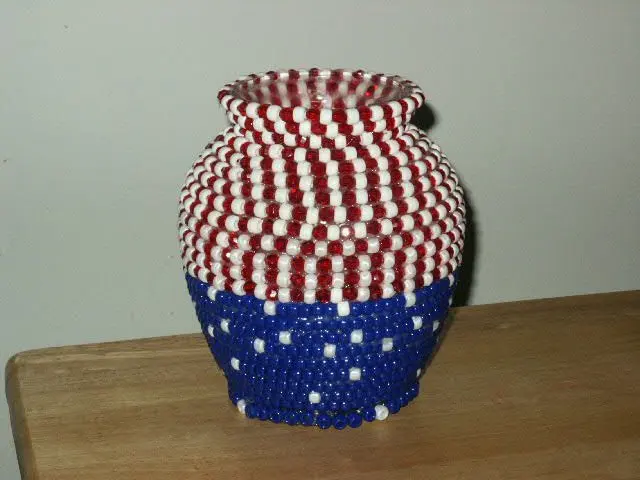 Decorative Beaded American Flag Vase Buy Glass Vases Product