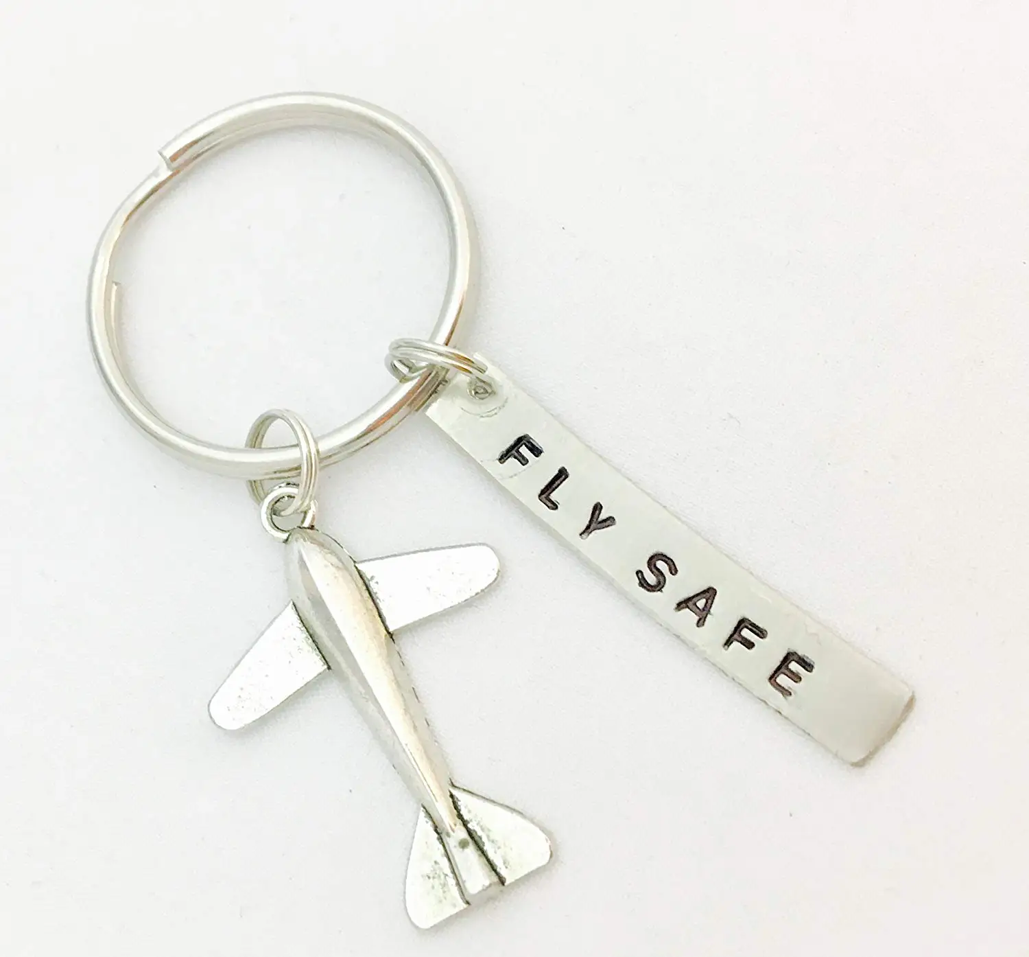 Leather Keyring Engraved Evolution Ape to Man Pilot Crew