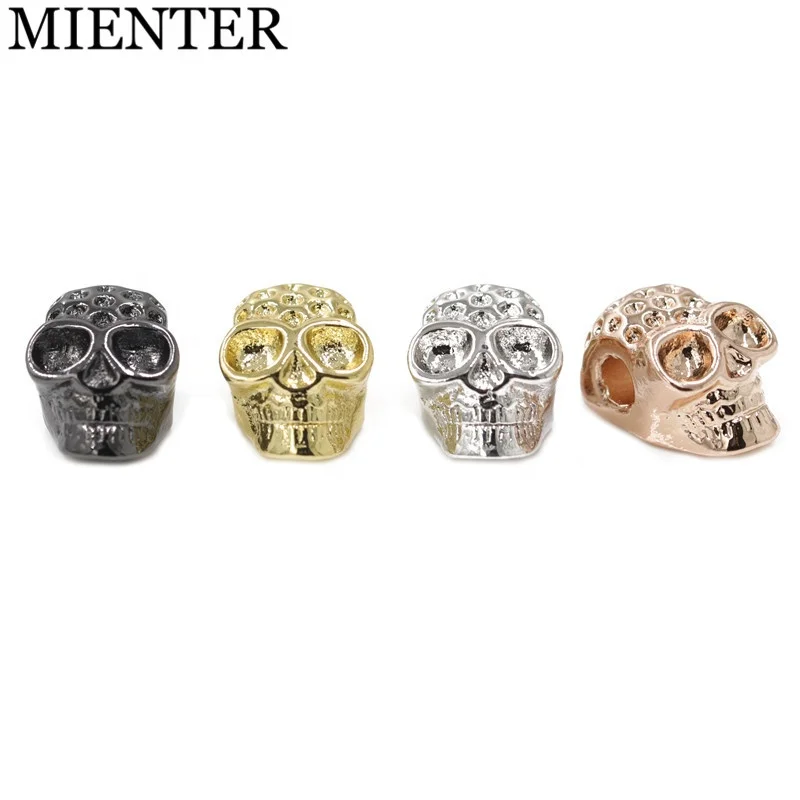 

Wholesale Fashion Jewelry Findings copper pave CZ micro brass skull charms jewelry parts, Picture