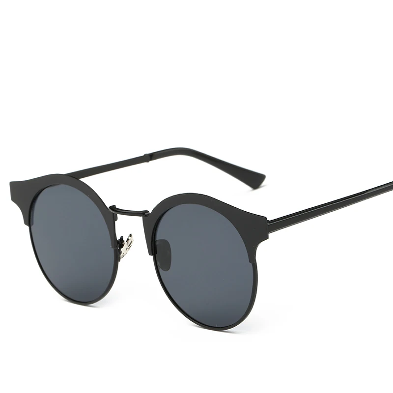 

Fashion Women sunglasses Brand for men metal vintage round Half frame sunglasses Male female fishing eyewear oculos de sol 98701