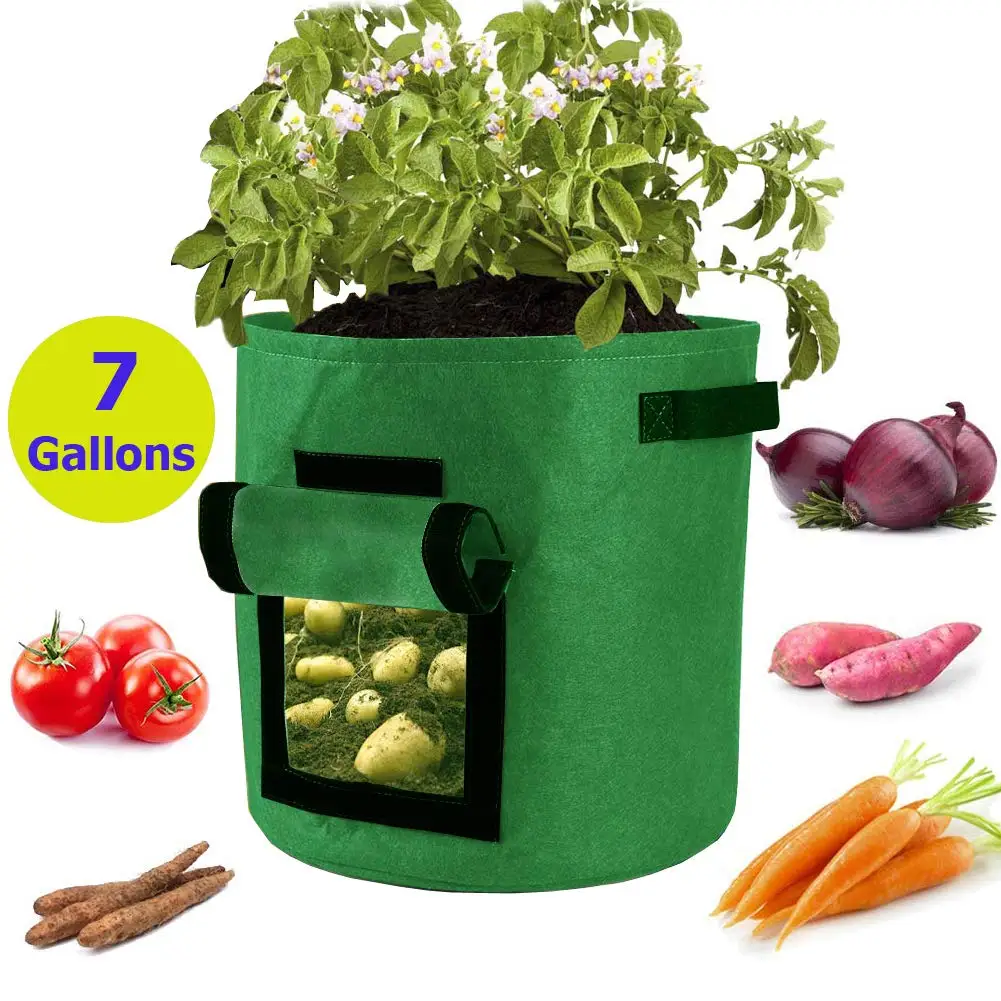 Ecofriendly Green 7 Gallons Potato Grow Bags With Handle Buy Potato Grow Bags,Vegetables