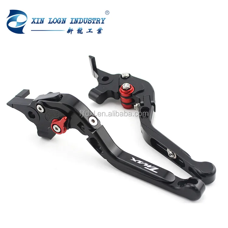 Motocicleta CNC Adjustable Palanca de Embrague de Freno para Yamaha Tmax 530 500 2008-2018-Rojo+Negro+Rojo+Negro
