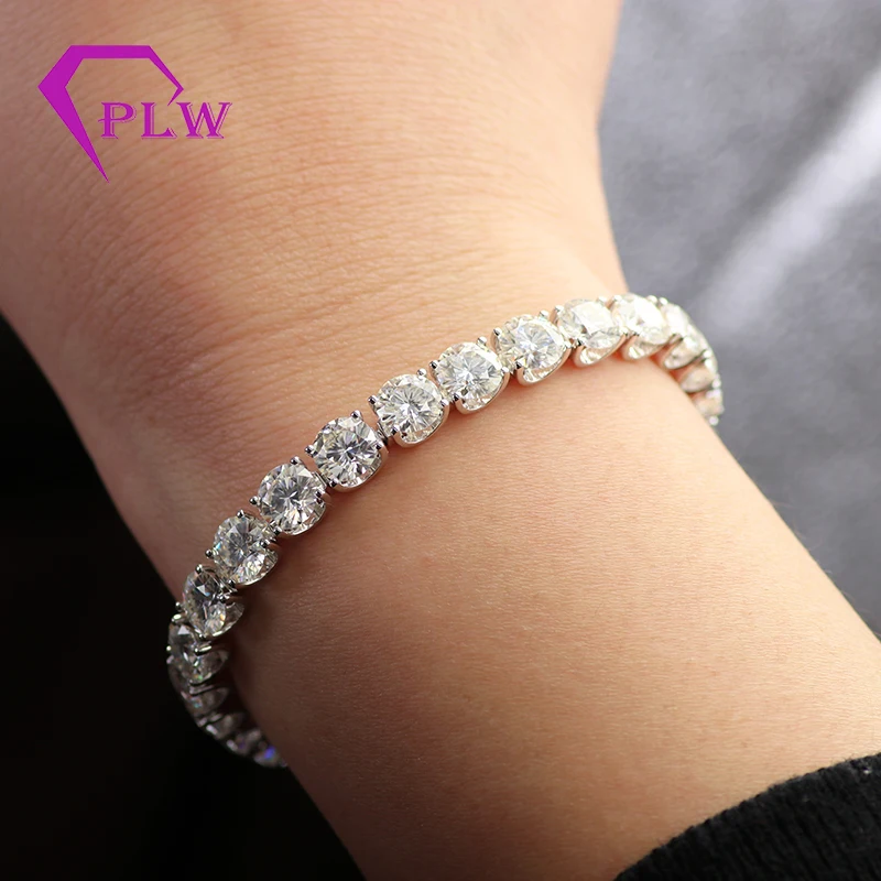 

Wedding party decoration jewelry solid gold 1 carat each stone lab created moissanite tennis bracelet precio, White/rose gold/yellow gold