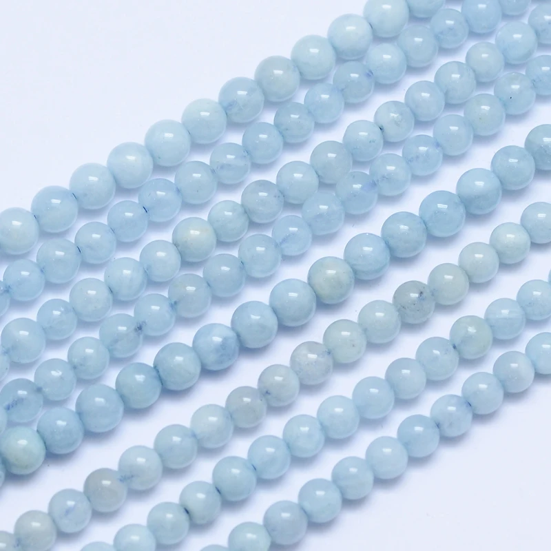 

PandaHall 4mm A Grade Natural Aquamarine Gemstone Round Bead