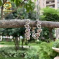 

micro pave zircon stylish big circle morganite crystal copper custom hoop earrings