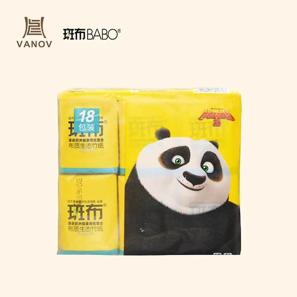
Kung Fu Panda Pocket Facial Tissue Napkin from bamboo material 