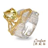 Special Design Saudi Arabia Big Topaz 925 Sterling Silver Thickness Ring