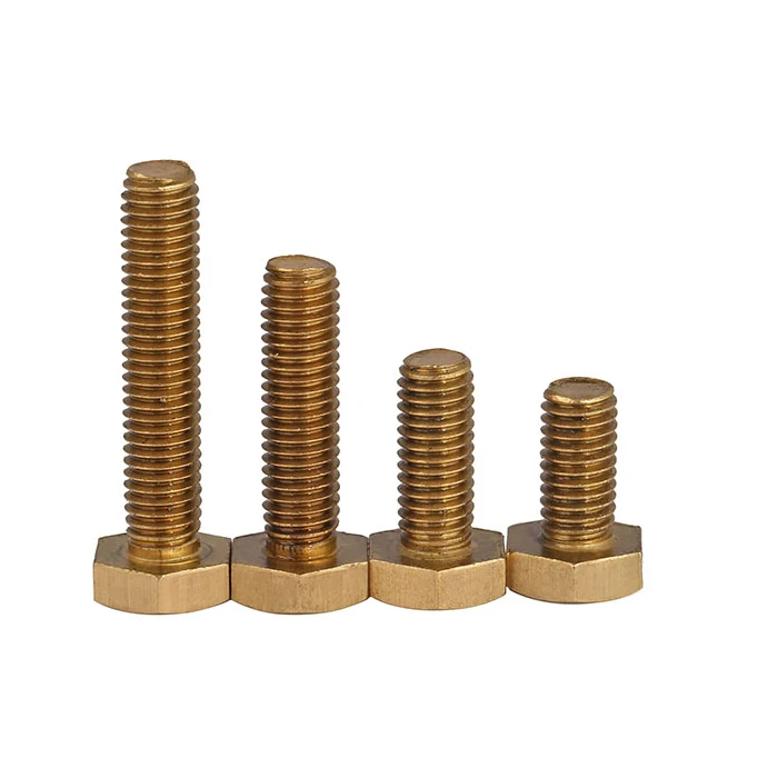 
M3 M4 M6 M8 M10 full thread Brass hex head bolt DIN933 