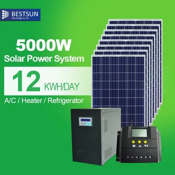 Bestsun Solar Cells Sun Power System 5kw Solar Energy Kit Set 5000w Solar Panels 5kva Price System For Home Buy Wind Solar Hybrid Power System