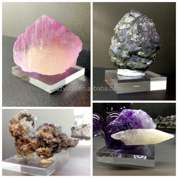 Factory Wholesale Gem Mineral Display,Clear Acrylic Block Stand,Perspex